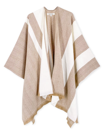 Taupe Striped Shawl Wrap